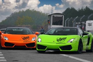 Pomarańczowe i zielone Lamborghini